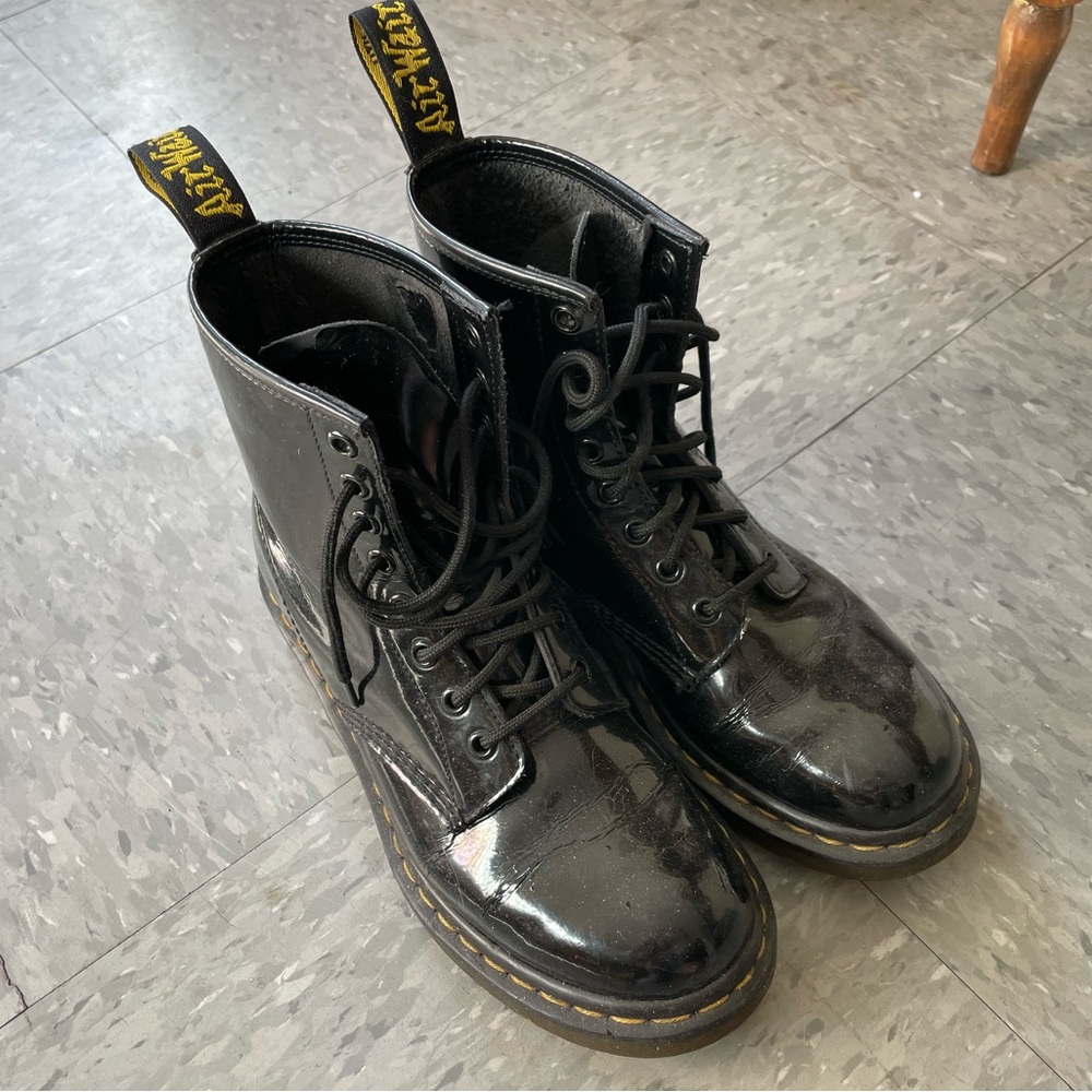 Dr. Martens “Airwair” 16 Eyelet Patent Leather Boots